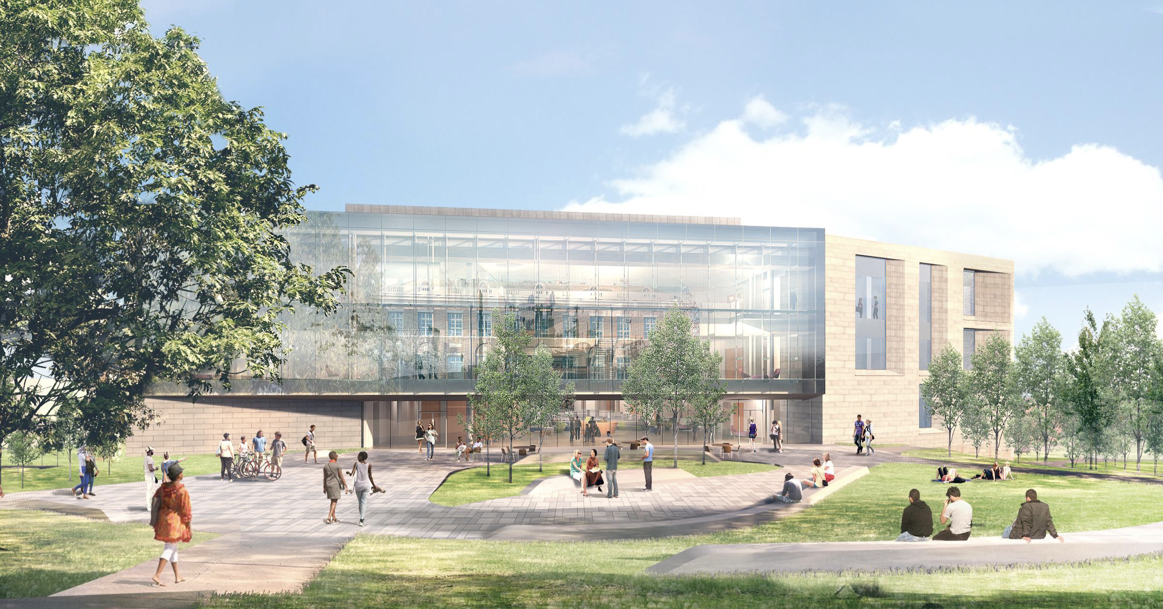 View of new science building from the quad